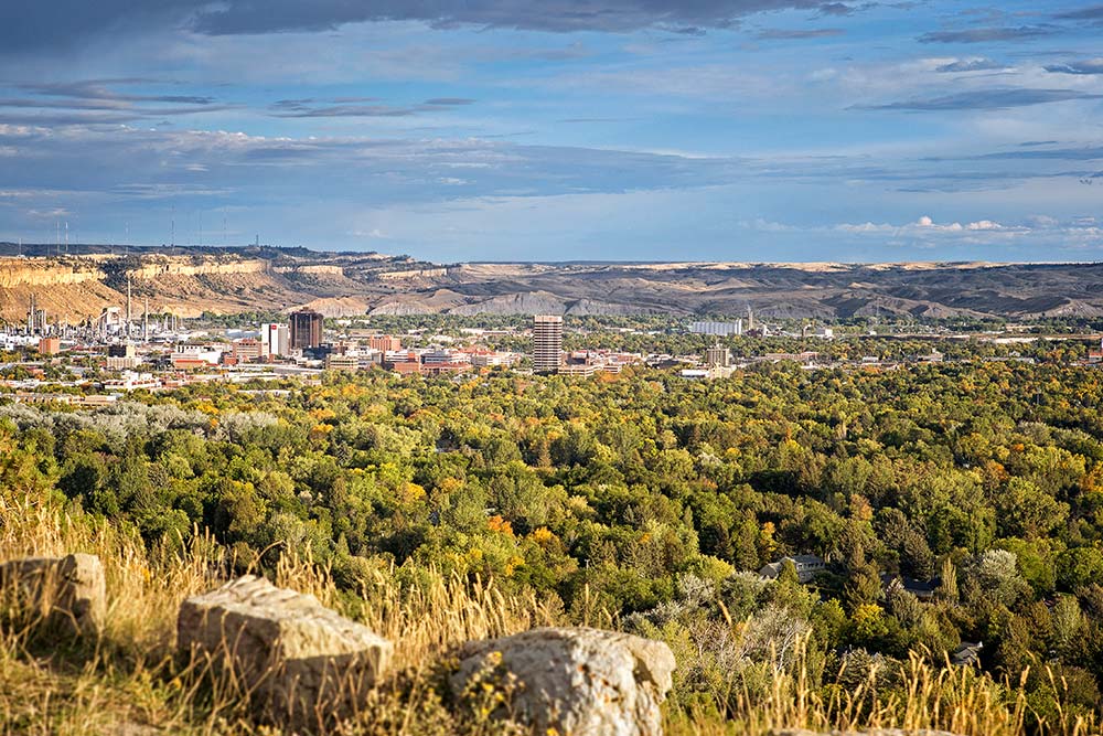 View of the city Billings from hill